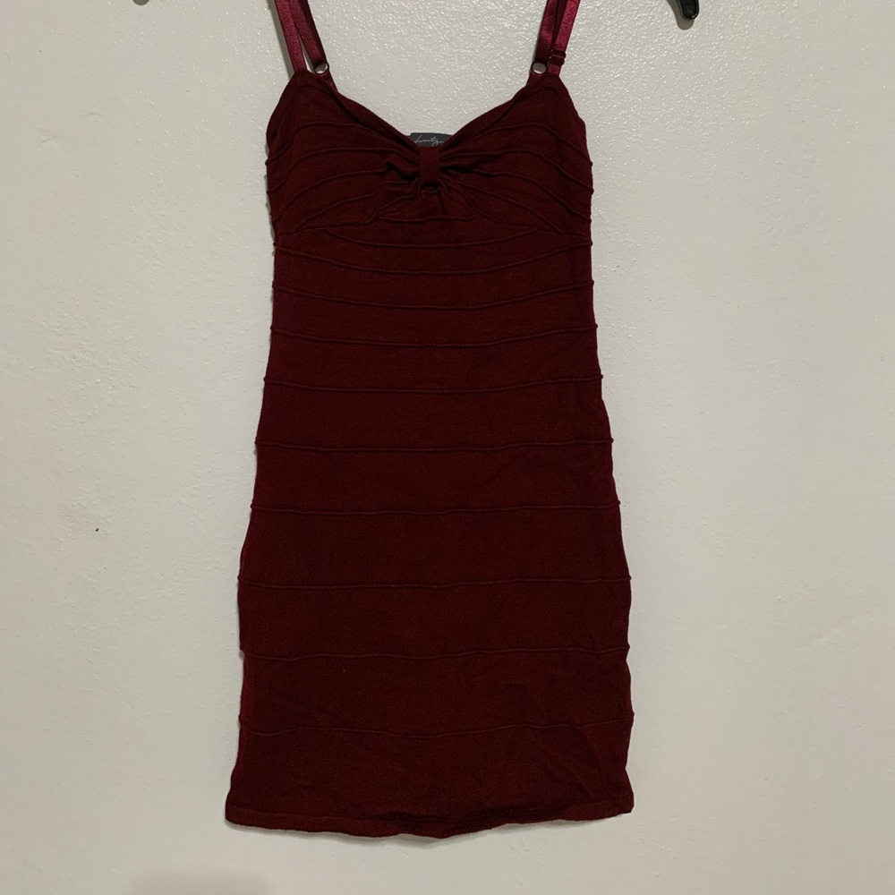🔥Burgundy spaghetti strap dress